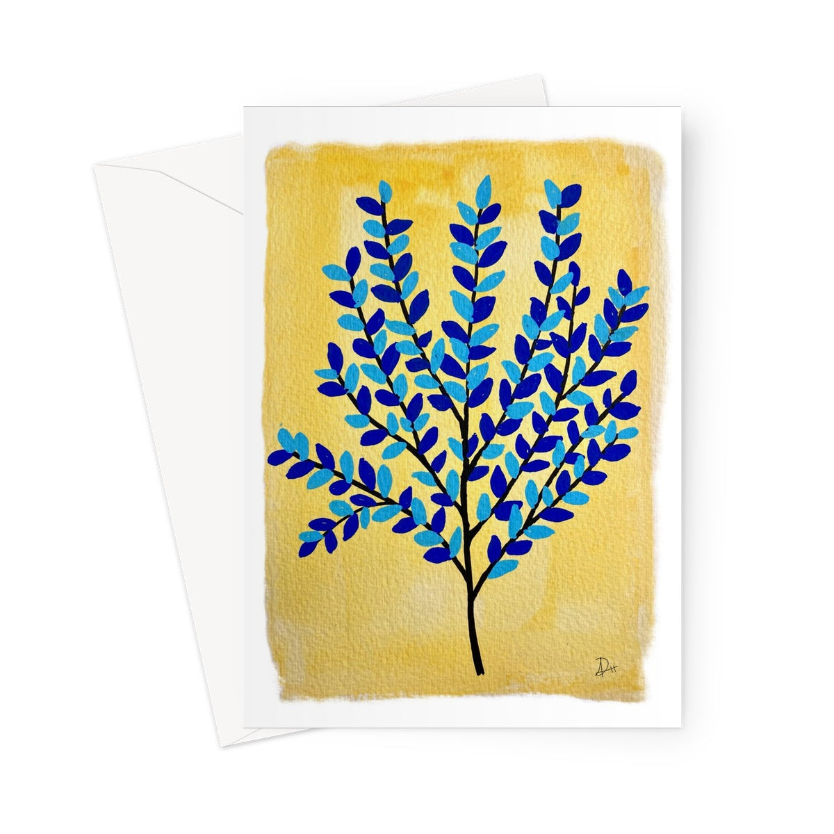 Too Blue Flora Greeting Card