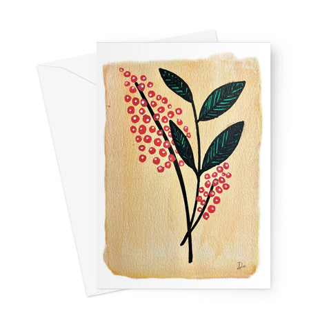 Red Flora Greeting Card