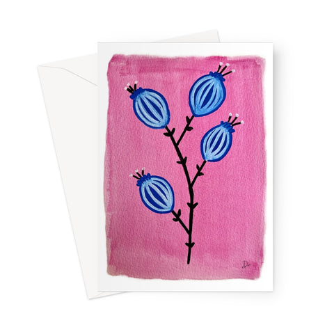 Blue Flora Greeting Card