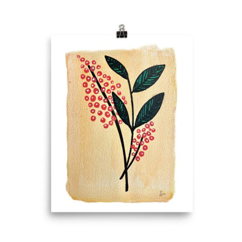 Red Flora Print