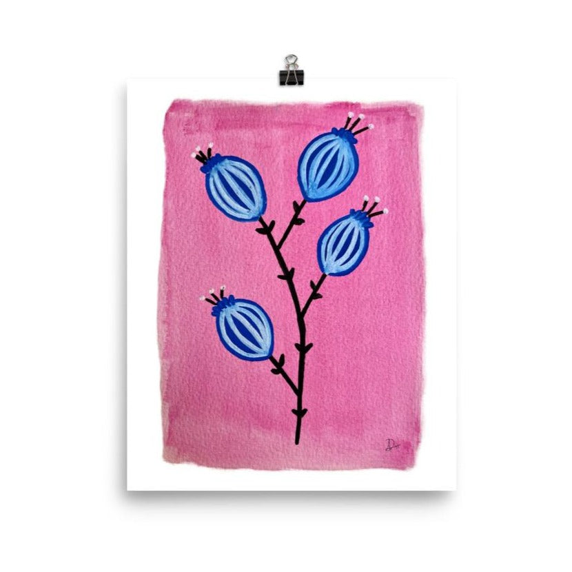 Blue Flora Print